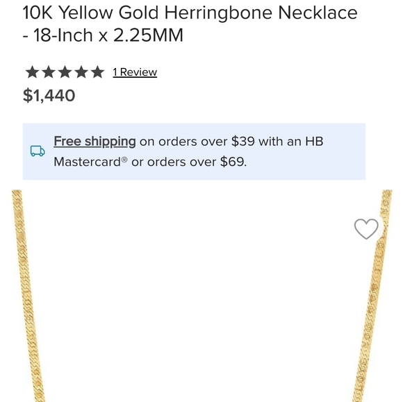 10k Italian gold herringbone necklace new - Picture 6 of 6